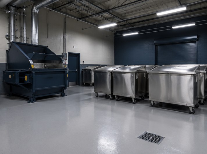 Industrial sanitation and waste-handling area